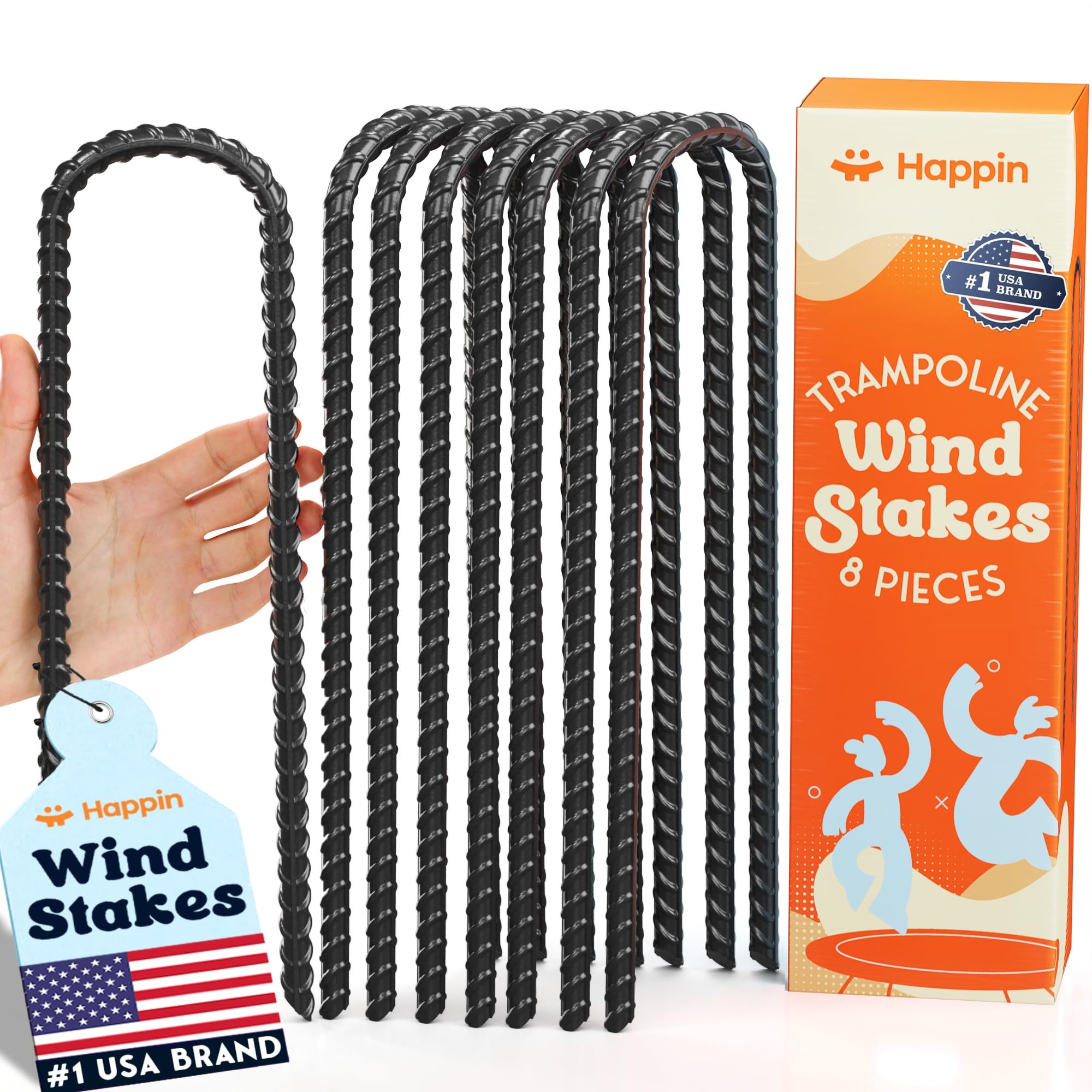 Happin 12 Inch Heavy Duty Ground Anchors, Garden Stakes U Hook, Tent Stakes Heavy Duty, Chain Link Fence Anchors, Ground Anchors