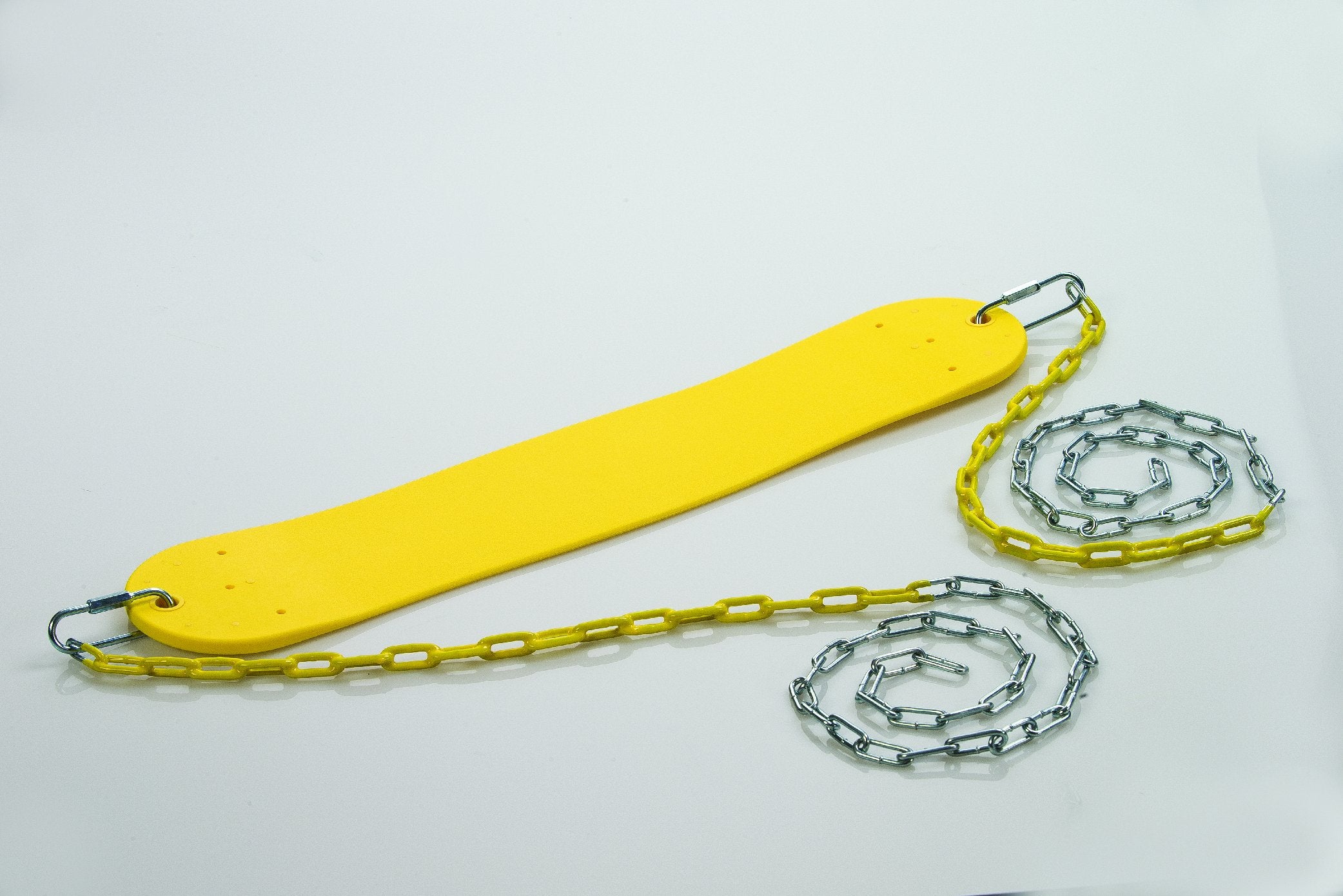 Standard Swingset Seat With Chains | Yellow | 150Lb Capacity | 58'' Zinc-Plated Chain W/Vinyl Coating | Easy Assembly, Easy Inst