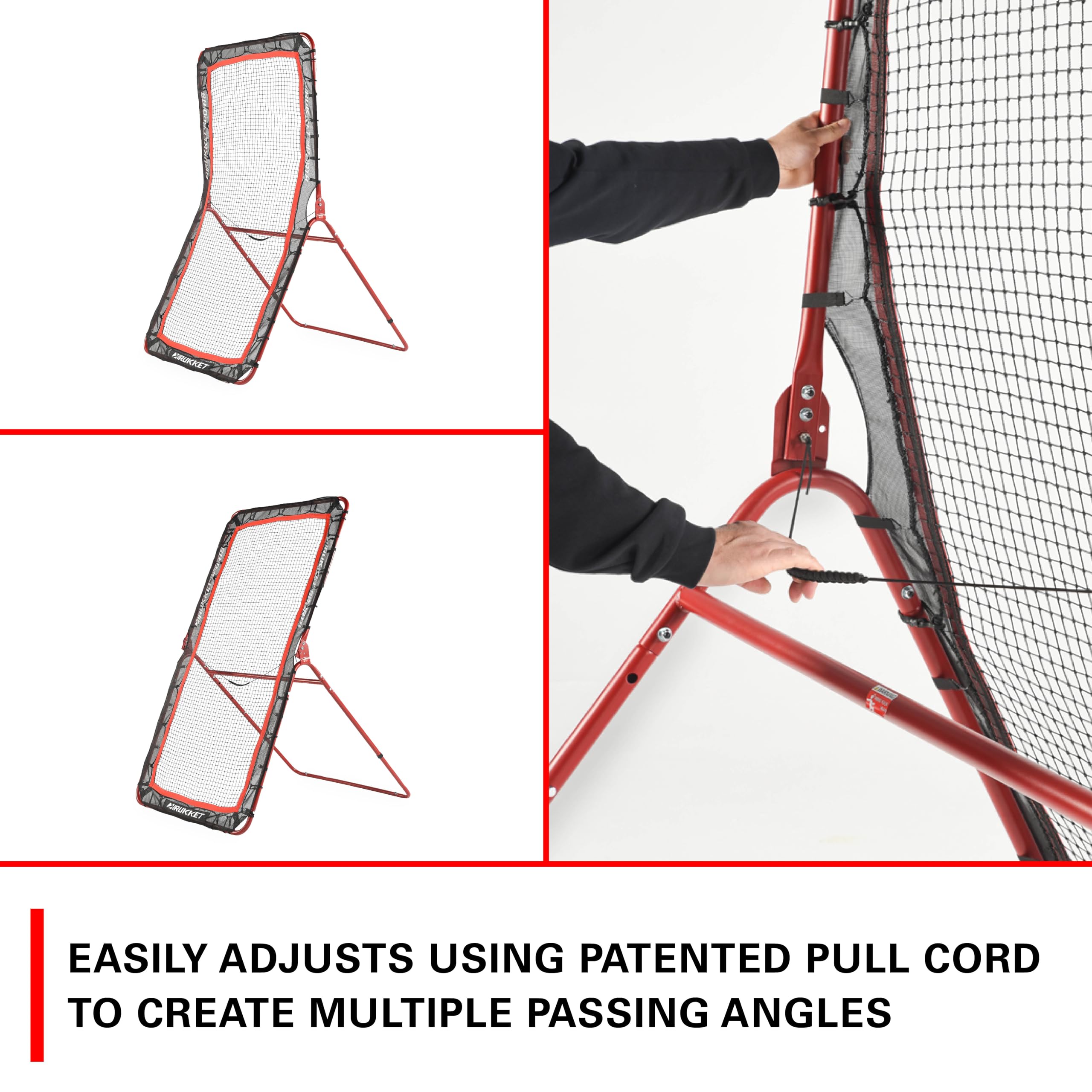 Rukket 4X7Ft Lacrosse Rebounder Pitchback Training Screen, Practice Catching, Throwing, And Shooting
