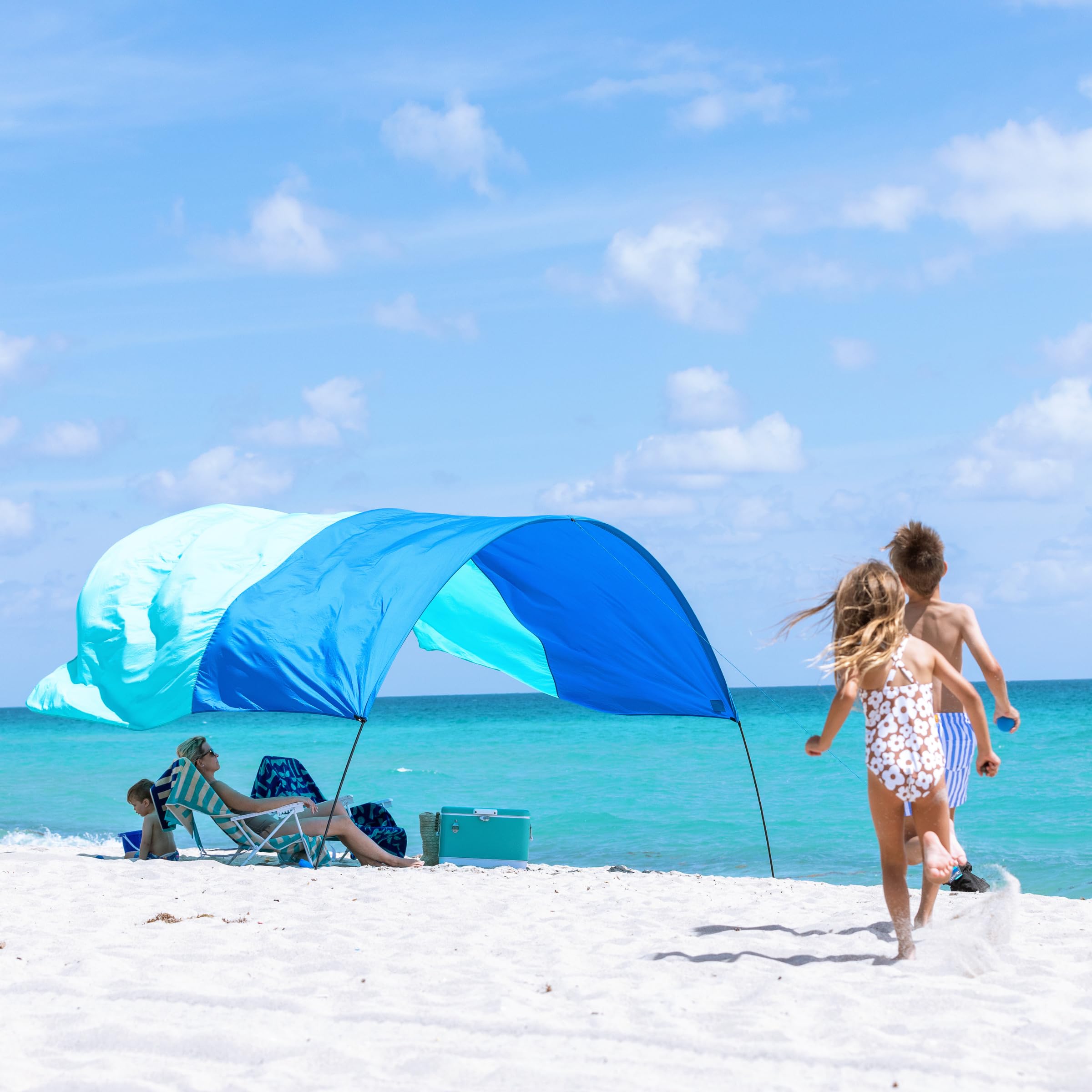 Shibumi Shade 3.0 Version | Wind-Powered Beach Tent Shade Canopy | Sets Up in 3 Mins | 150 Sq. Ft. of Shade for up to 8 People |