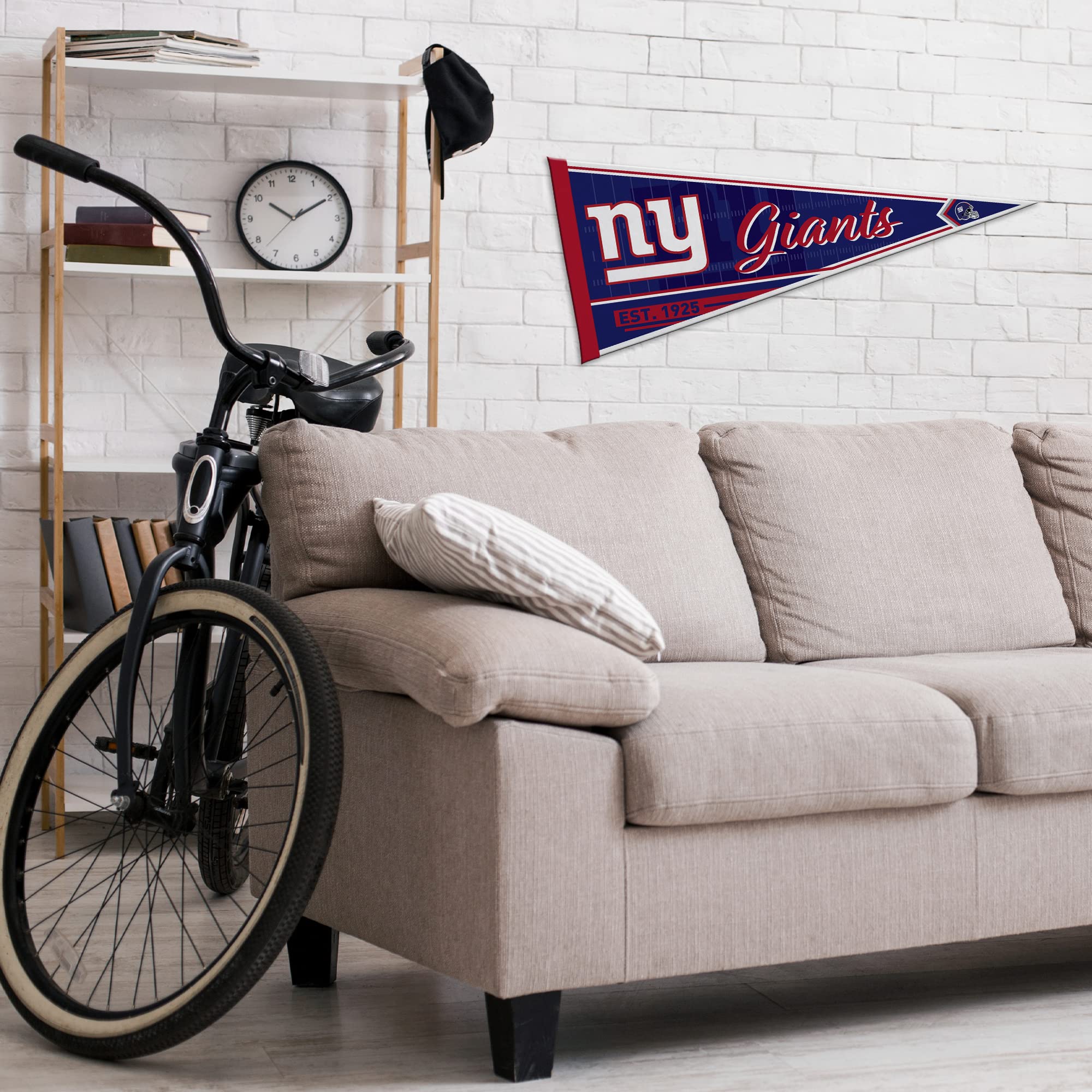 Rico Industries Nfl Football New York Giants Classic 12'' X 30'' Felt Wall D  Cor Pennant - Great For Home/Bed Room/Man Cave D