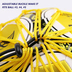 Podiumax Hands-Free Soccer Kick/Throw Trainer, New Ball Locked Net Design, Adjustable Waist Belt & Cord Suit For All Levels (Fit