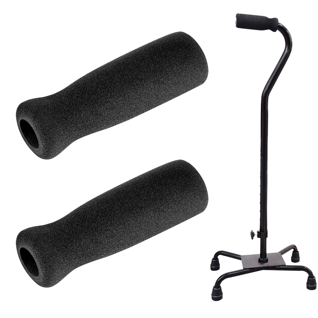 Timtin Foam Cane Handle Grip Replacement Offset Walking Hand Foam Handle For Bicycle Handlebars 4.53 X 0.98 X 0.98 Inch, Black(2