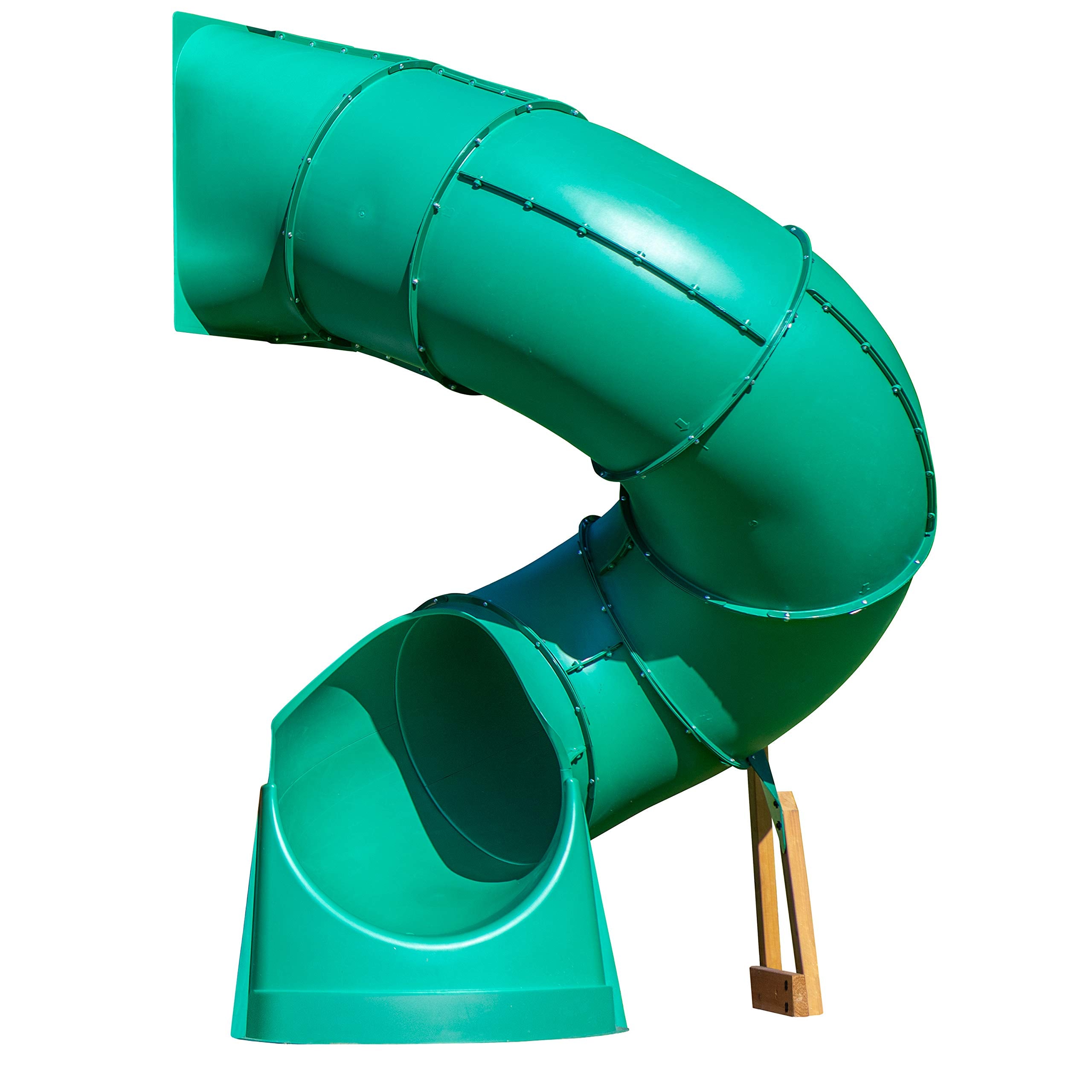 Backyard Discovery Tall Spiral Tube Slide - Right Exit, Green - Mounts To 5 Ft. Deck Height