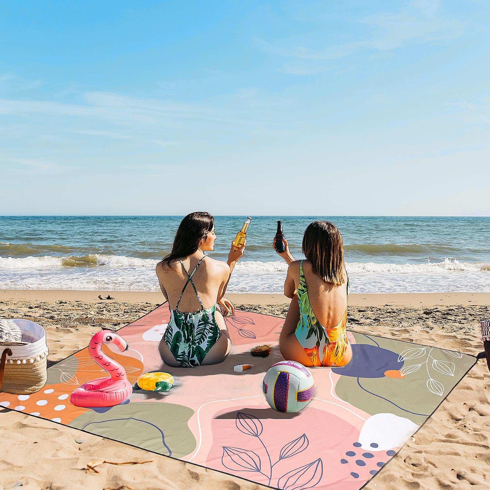 Gealaek Waterproof Picnic Blanket, Sandproof Beach Blanket, 87X71 Inches Extra Large Foldable Outdoor Blanket For Picnic And Bea
