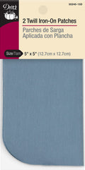 Dritz 55240-15D Patches, Iron-On, Twill, Light Blue, 5 X 5-Inch (2-Count)