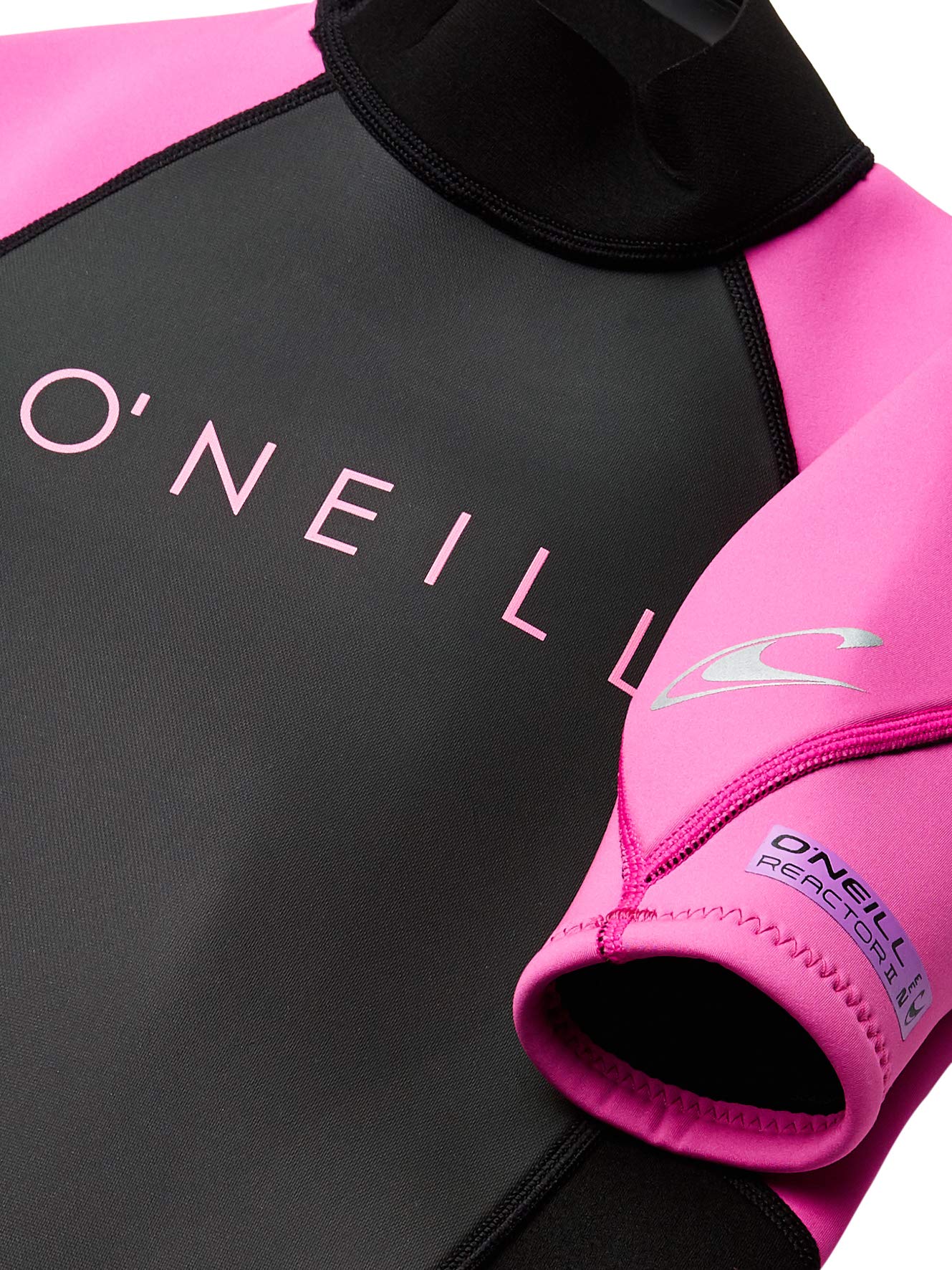 O'Neill Wetsuits Youth Reactor-2 2Mm Back Zip Short Sleeve Spring Wetsuit, Black/Berry, 12