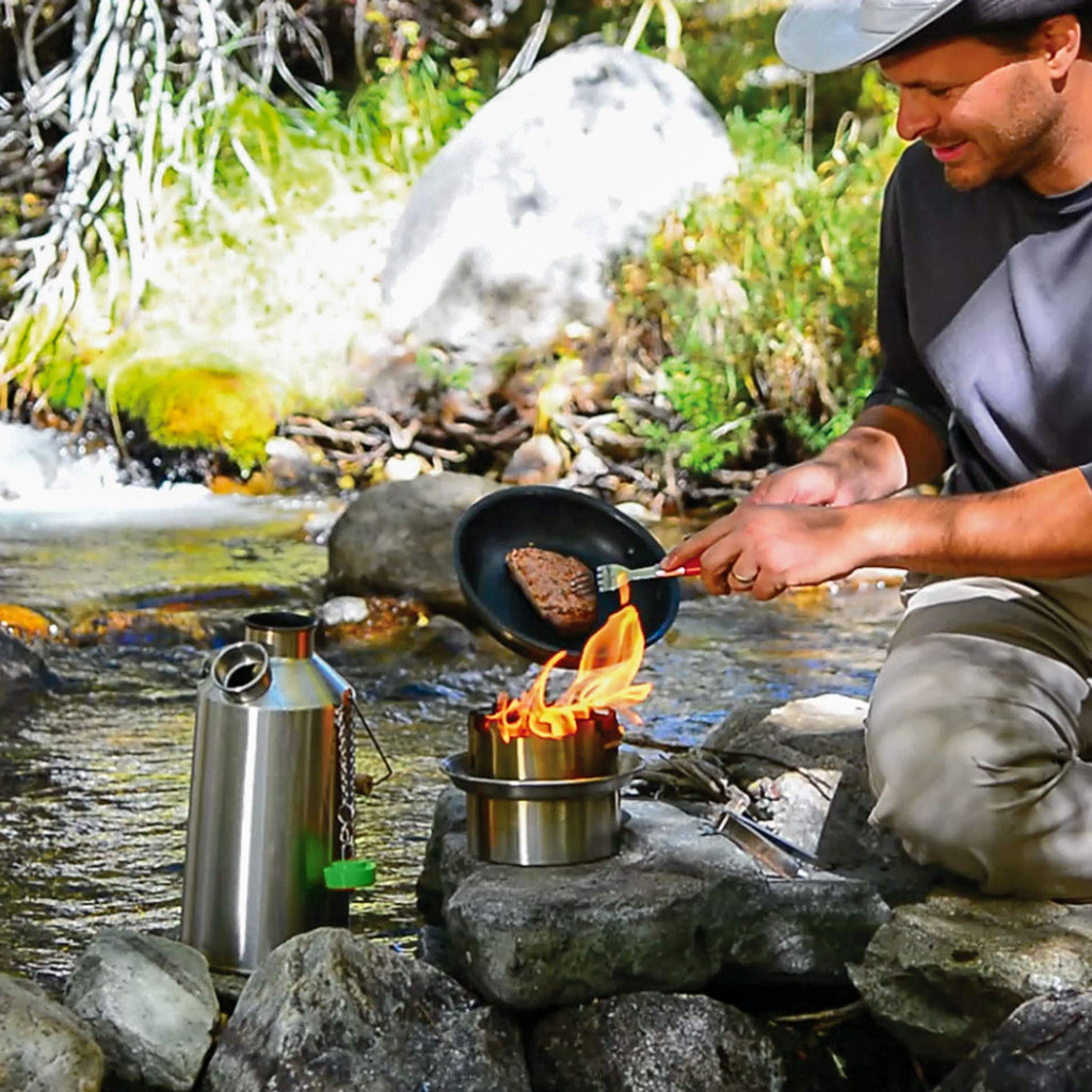 Large Hobo Stove Kelly Kettle Stainless Steel - Fits Only Base Camp And Scout Models. Cook For Hours With Sticks And Twigs. For