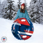 Bigmouth New England Patriots Nfl Fan Gear Outdoor Toys, Officially Licensed - Inflatble Snow Tube With Handles