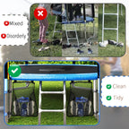 2 Pieces Trampoline Shoes Bag, Black Trampoline Storage Mesh Bag With 2 Hook And Loop Strap, Trampoline Shoe Holder, Indoor Fitn