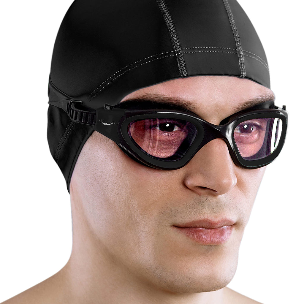 Aqtivaqua Swimming Goggles Swim Goggles For Adults Men Women Kids Youth Girls Boys Children Dx (Clear-Lenses All Black-Frame)