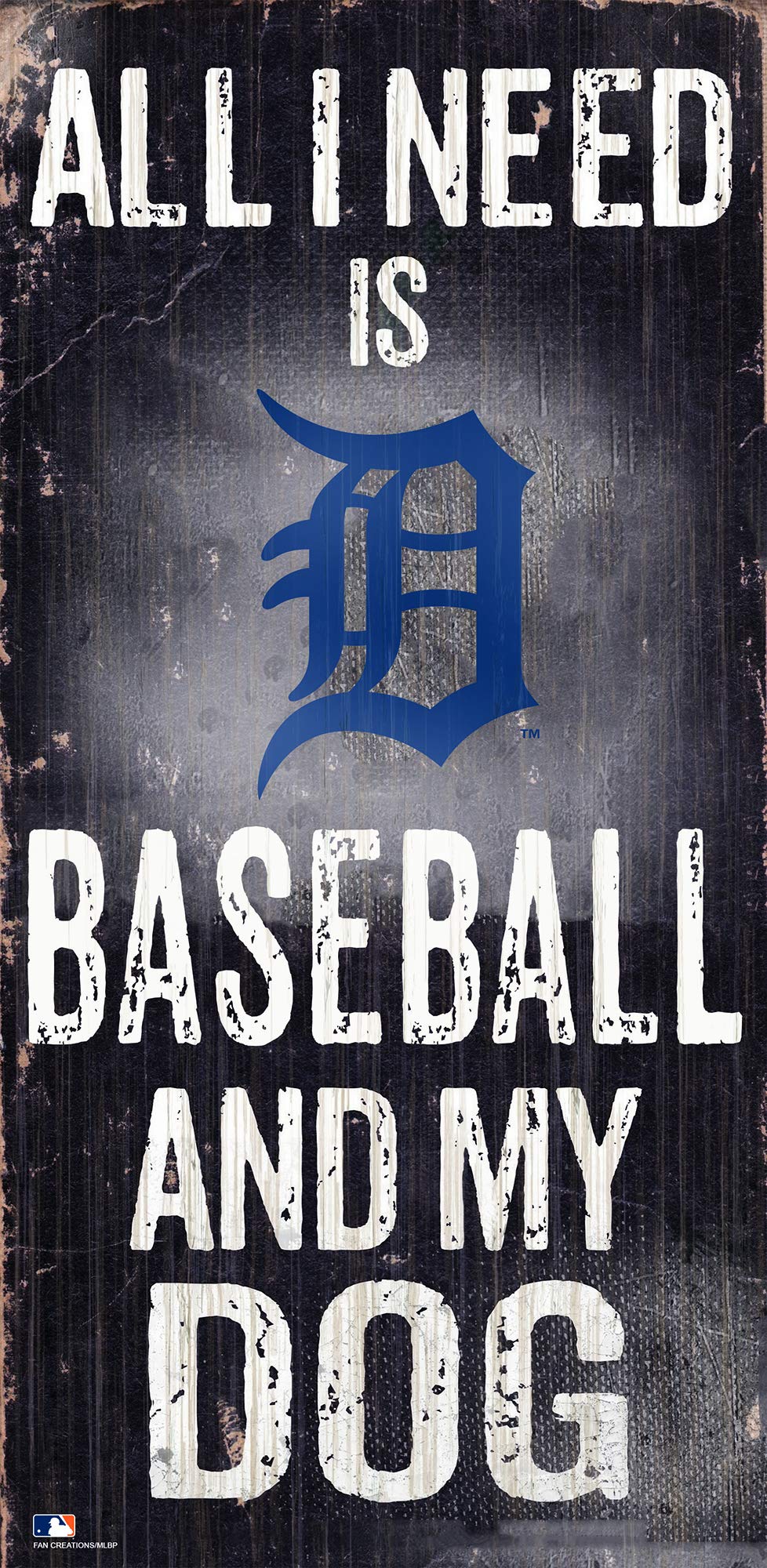 Fan Creations MLB Detroit Tigers Unisex Detroit Tigers Baseball and My Dog Sign, Team Color, 6 x 12