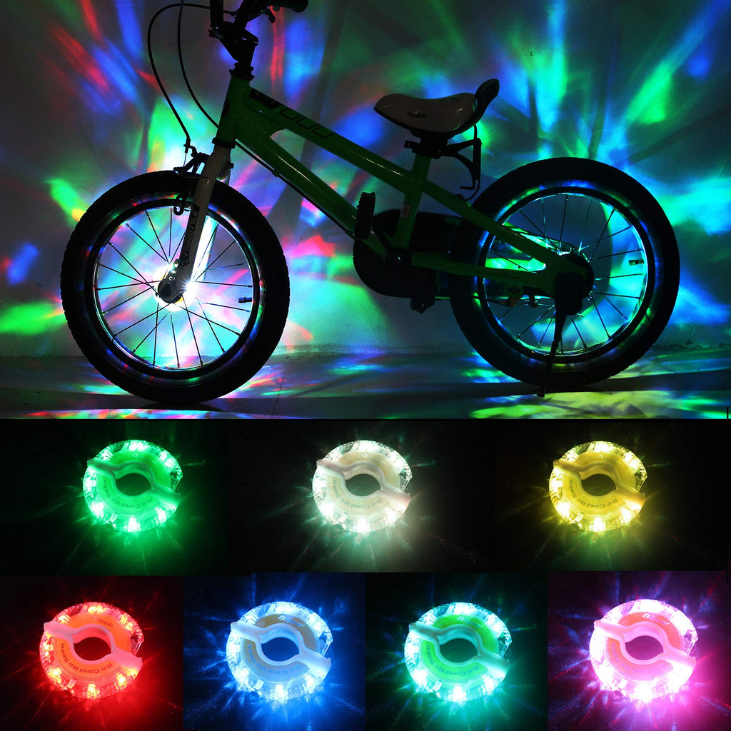 Daway Rechargeable Bike Wheel Lights - A16 Cool Led Kids Bicycle Spoke Lights, 2 Tire Pack, Safety Hub Accessories For Boys Girl