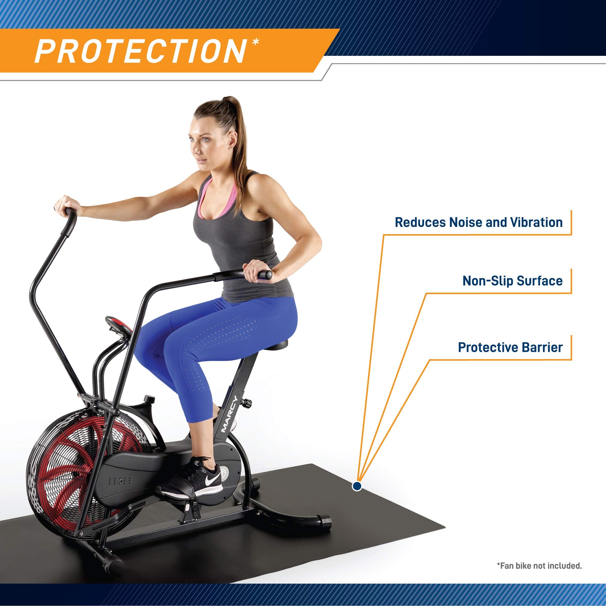 Marcy Fitness Equipment Mat And Floor Protector For Treadmills, Exercise Bikes, And Accessories Mat-366 (78'' X 36'' X 0.25'' Th