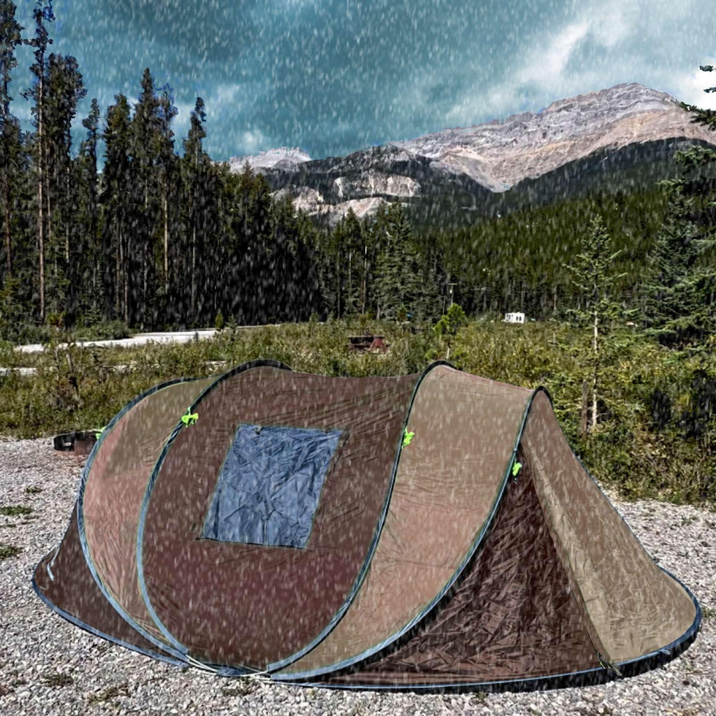 Hui Lingyang 4 Person Easy Pop Up Tent, 9.5X6.6X52'', Waterproof Automatic Setup, 2 Doors-Instant Family Tents For Hiking, Campi