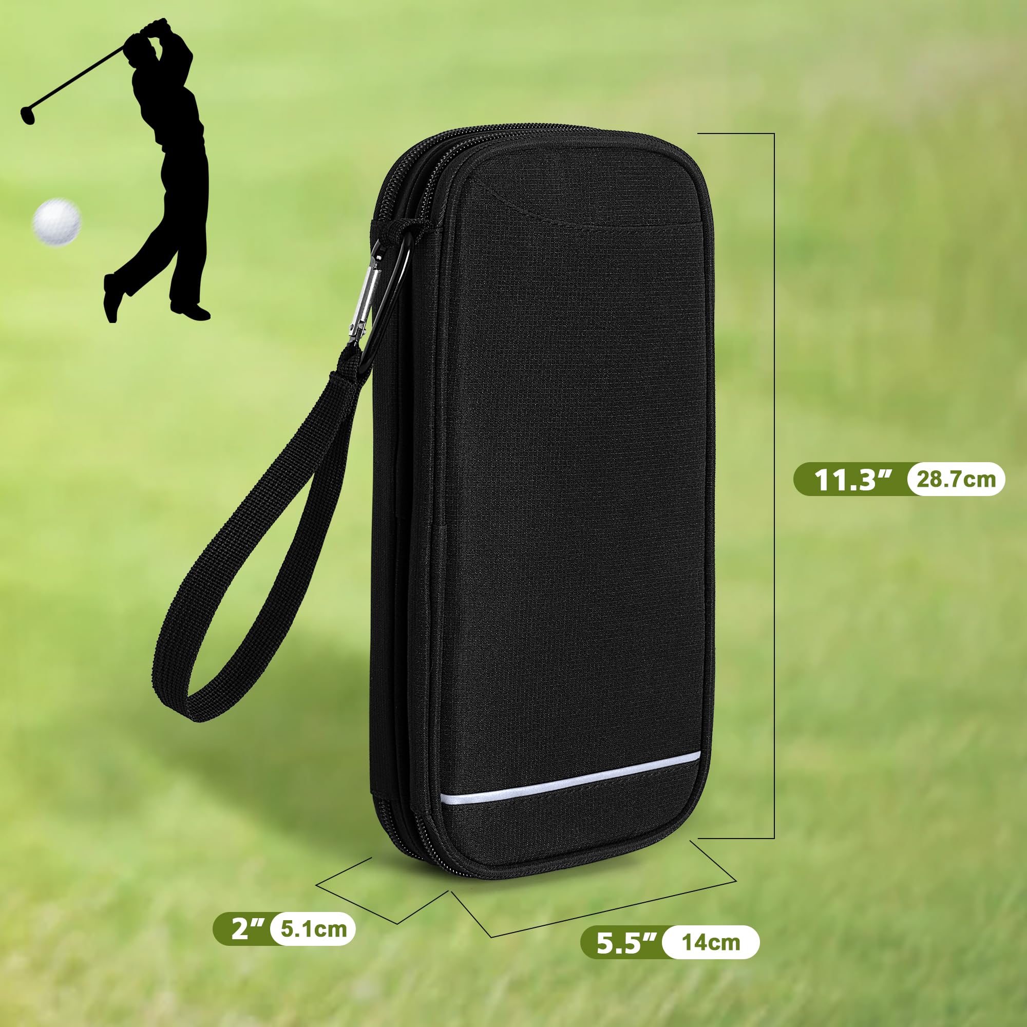 Goburos Golf Glove Holder, Golf Glove Case With A Pair Of Golf Gloves Stretcher With Hook, Protective Golf Accessory Case For Te