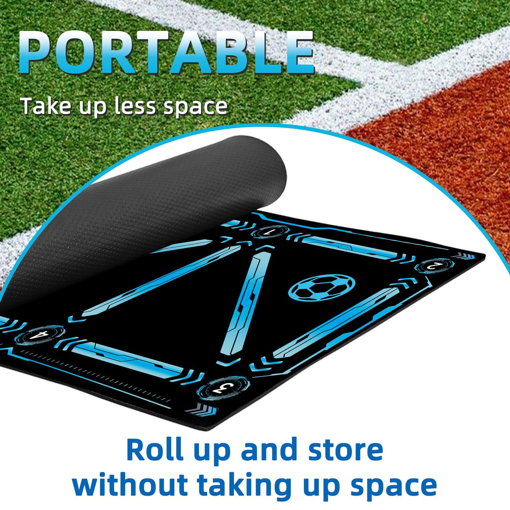 Soccer Mat Training,Soccer Training Equipment Improve Strength,47.3 * 31.5In Coordination And Agility,Anti-Slip Silent Absorptio