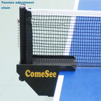 Comesee Professional Table Tennis Ping Pong Net Post Set Strength Screw Clamp With Net Clip Insert, 1.65 Inch Width Grip Holder,