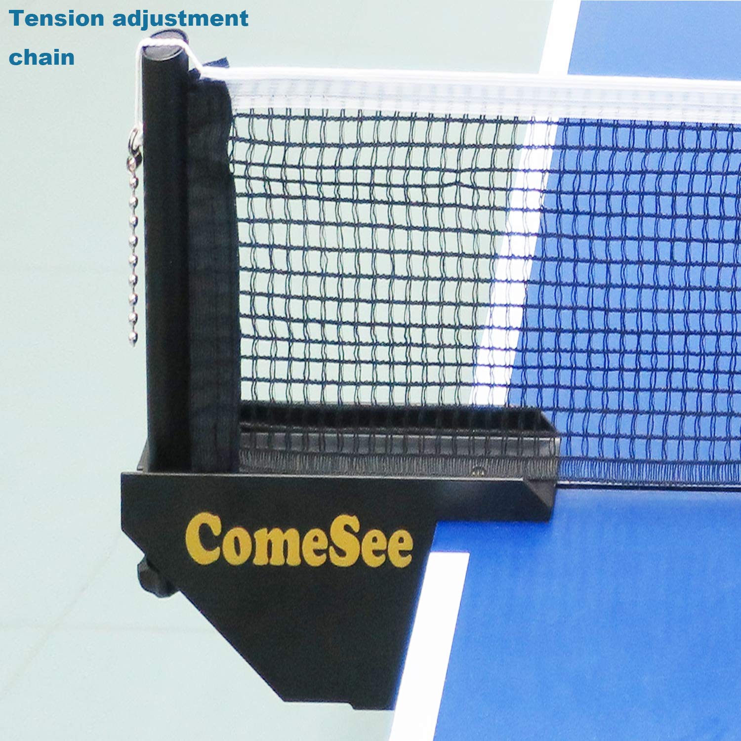 Comesee Professional Table Tennis Ping Pong Net Post Set Strength Screw Clamp With Net Clip Insert, 1.65 Inch Width Grip Holder,