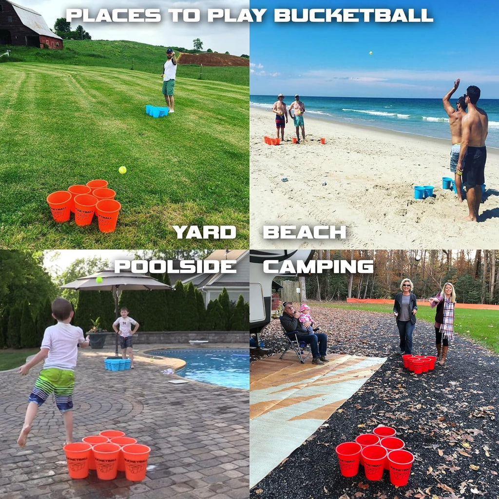 Bucket Ball  Beach Edition Starter Pack  Ultimate Beach, Pool, Yard, Camping, Tailgate, Bbq, Lawn, Water, Indoor, Outdoor Game -
