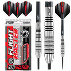 Red Dragon Sidewinder 25G Flightmaster - Tungsten Steel Darts Set With Flights And Shafts