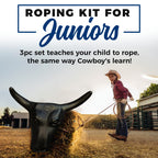 Colorado Saddlery The Junior Roping Kit Complete Kids Rodeo Set Practice Dummy Steer Head, Rope, Gloves, Stakes Durable Training