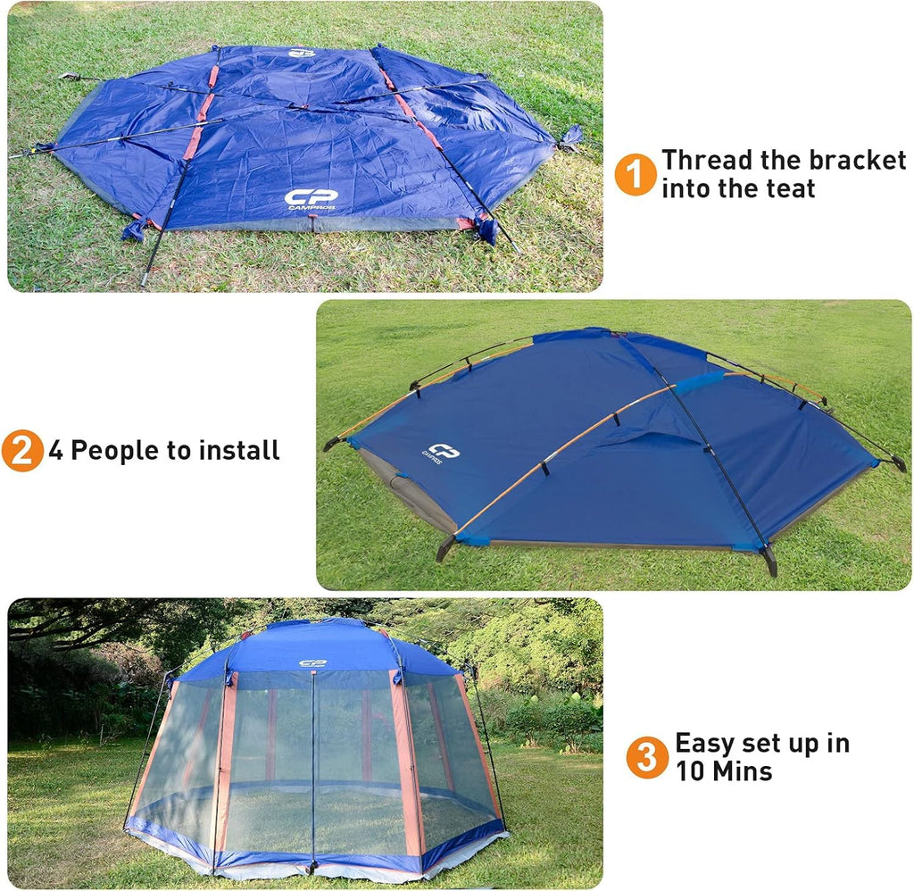 Campros Cp Screen House 13 X 13 Ft Screened Mesh Net Wall Canopy Tent Screen Shelter Gazebos For Patios Outdoor Camping Activiti
