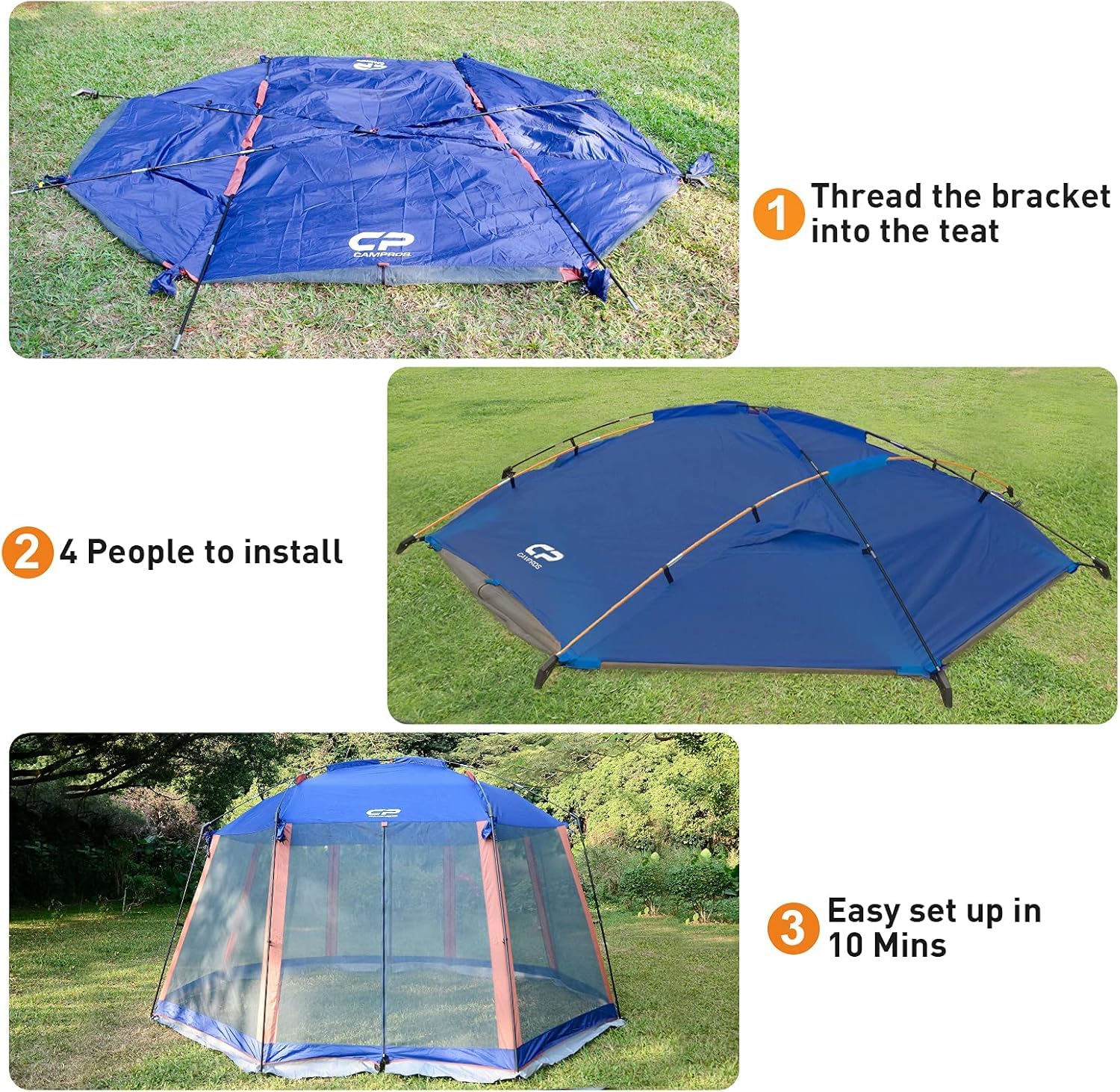 Campros Cp Screen House 13 X 13 Ft Screened Mesh Net Wall Canopy Tent Screen Shelter Gazebos For Patios Outdoor Camping Activiti