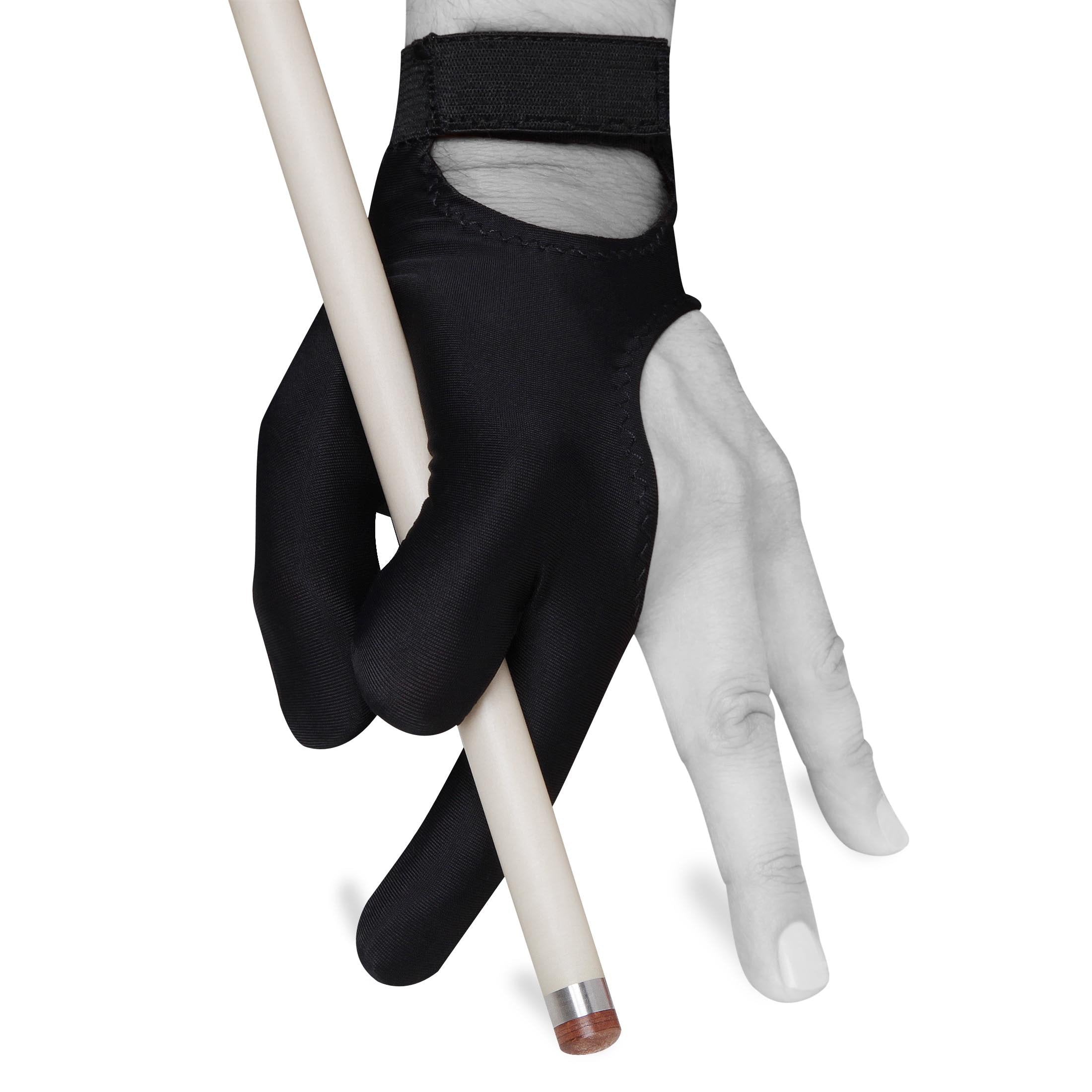 Fortuna Billiard Glove Classic - for Left Hand - Black - with Strap (X-Large)