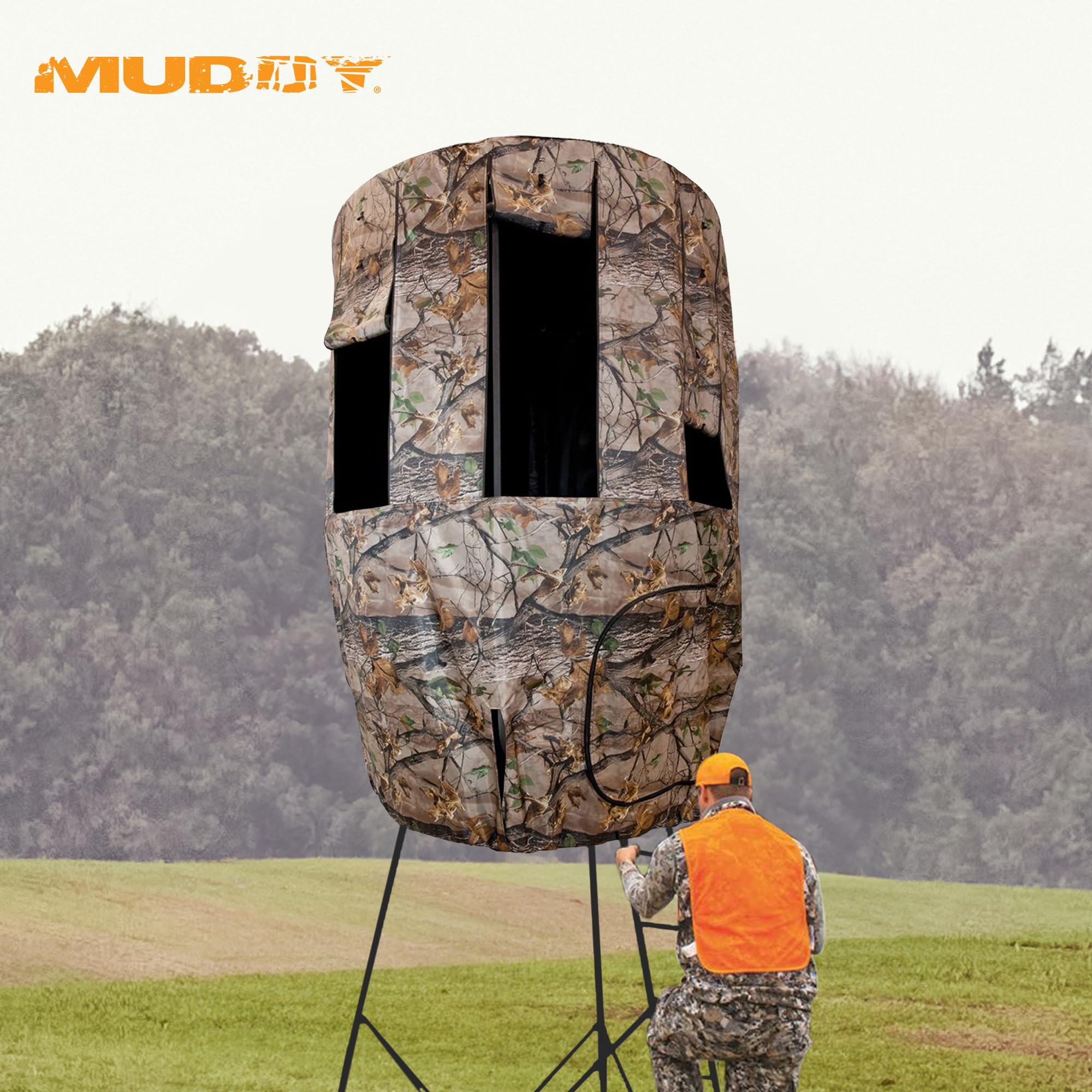 Muddy Roof Kit Hunting Gear, Hunting Accessories Compatible With Liberty Tripod Stand, Full Surround Deer Blind Hunting Blind W/