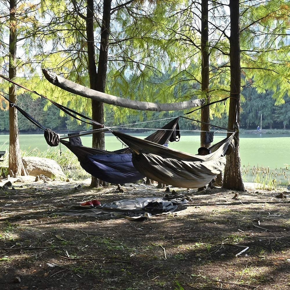 Onewind 12Ft Camping Hammock With Mosquito Net, Ridgeline Double Hammock Portable Lightweight Large Hammock Ripstop Nylon Durabl