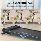 Modida 2-In-1 Under Desk Treadmill, Foldable Walking Pad For Home Office, Portable Electric Treadmill With Remote Control & Led