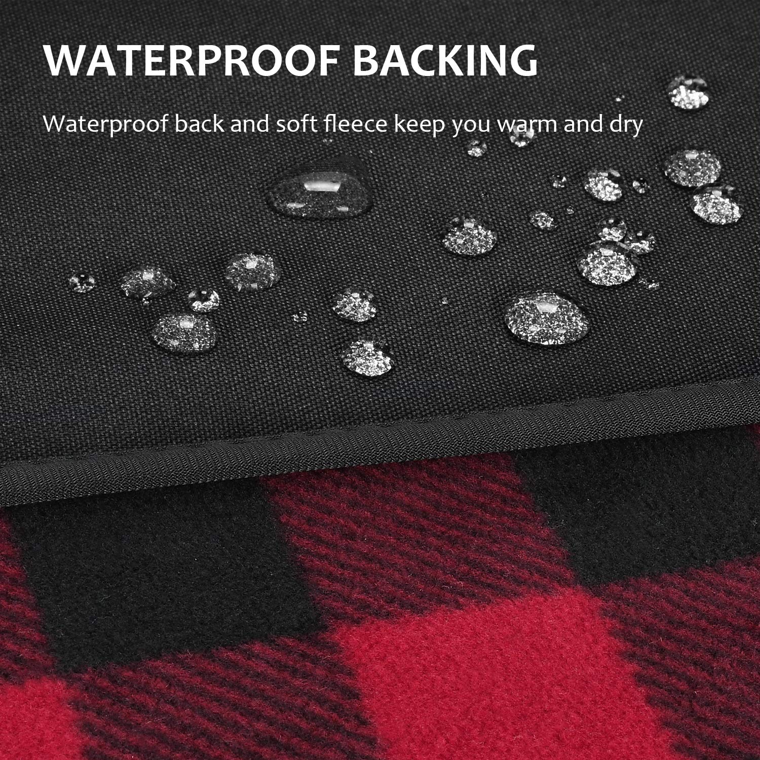 Tirrinia Outdoors Waterproof Blanket, 59X 79 Lightweight Fleece Stadium Windproof Throw Mat For Boat, Traveling, Camping, Hiking