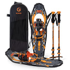 G2 30 Inches Orange Light Weight Snowshoes For Women Men Youth, Set With Trekking Poles, Tote Bag, Special Eva Padded Ratchet Bi