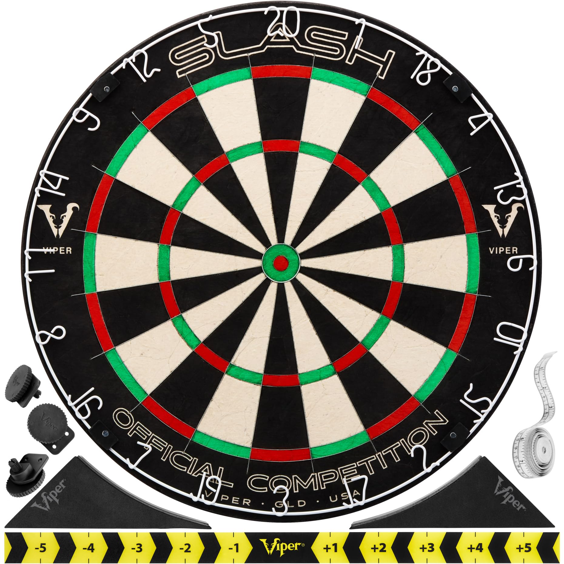 Viper Slash Official Competition Bristle Steel Tip Dartboard, Wdf Accredited With Staple-Free Ultra-Thin Metal Wiring, Self-Heal