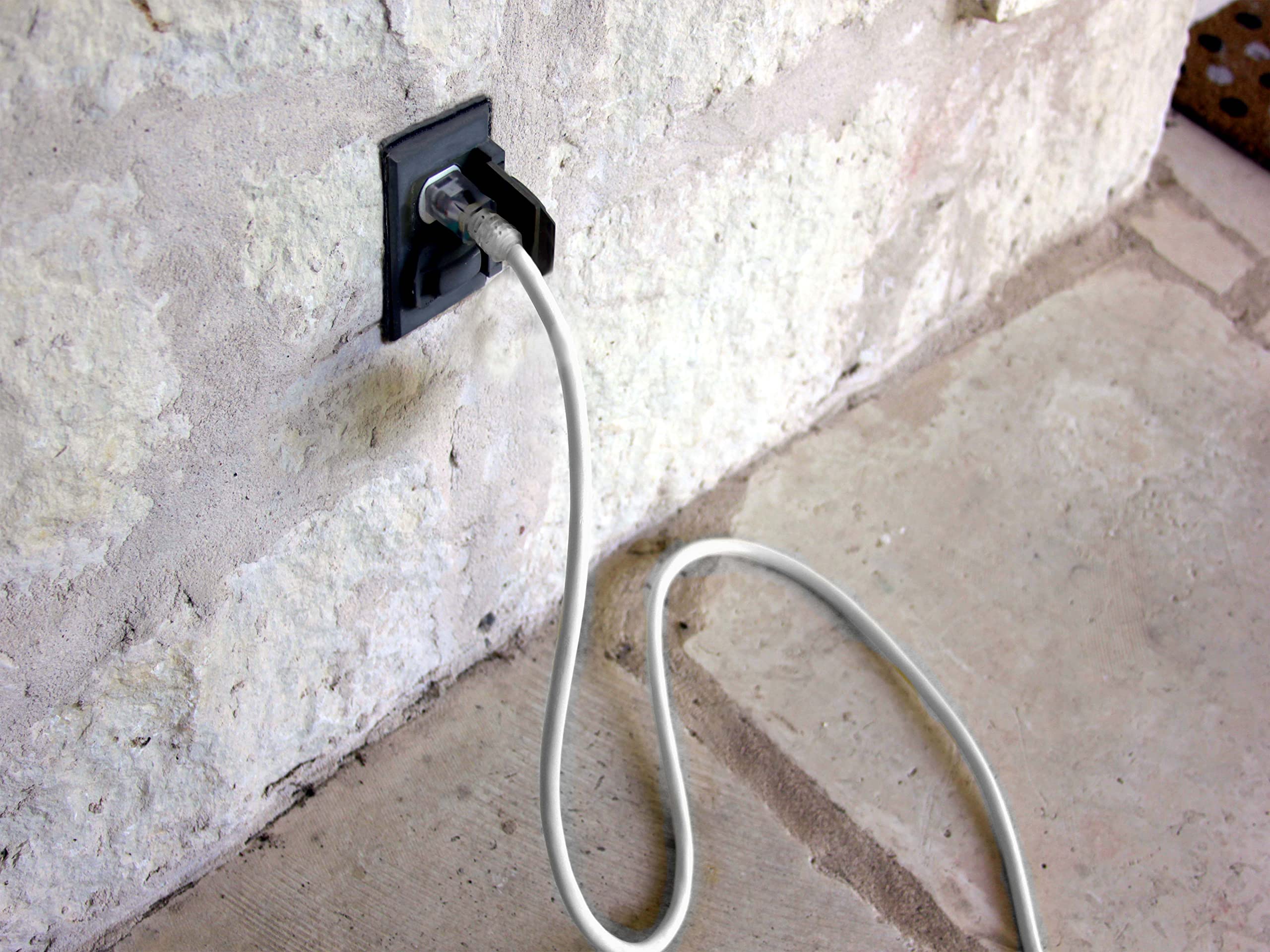 2 Ft - 12 Gauge Heavy Duty Outdoor Extension Cord - 3-Outlet Lighted Sjtw - White Heavy Duty Extension Cord By Watts Wire - Shor