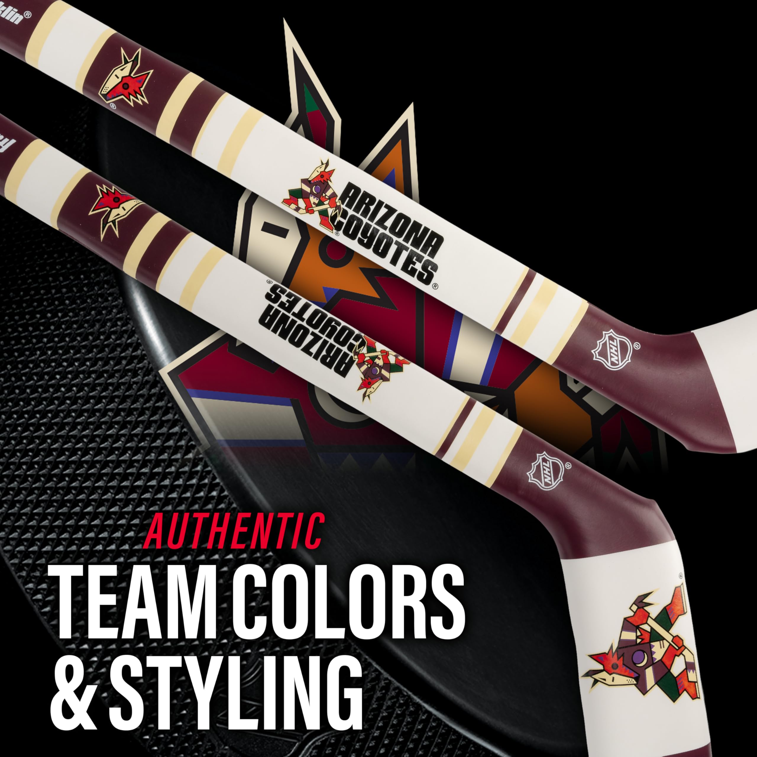 Franklin Sports Arizona Coyotes Nhl Mini Soft Hockey Stick Set - Nhl Team Soft Foam Mini Hockey Stick And Ball Set - Great Toy F