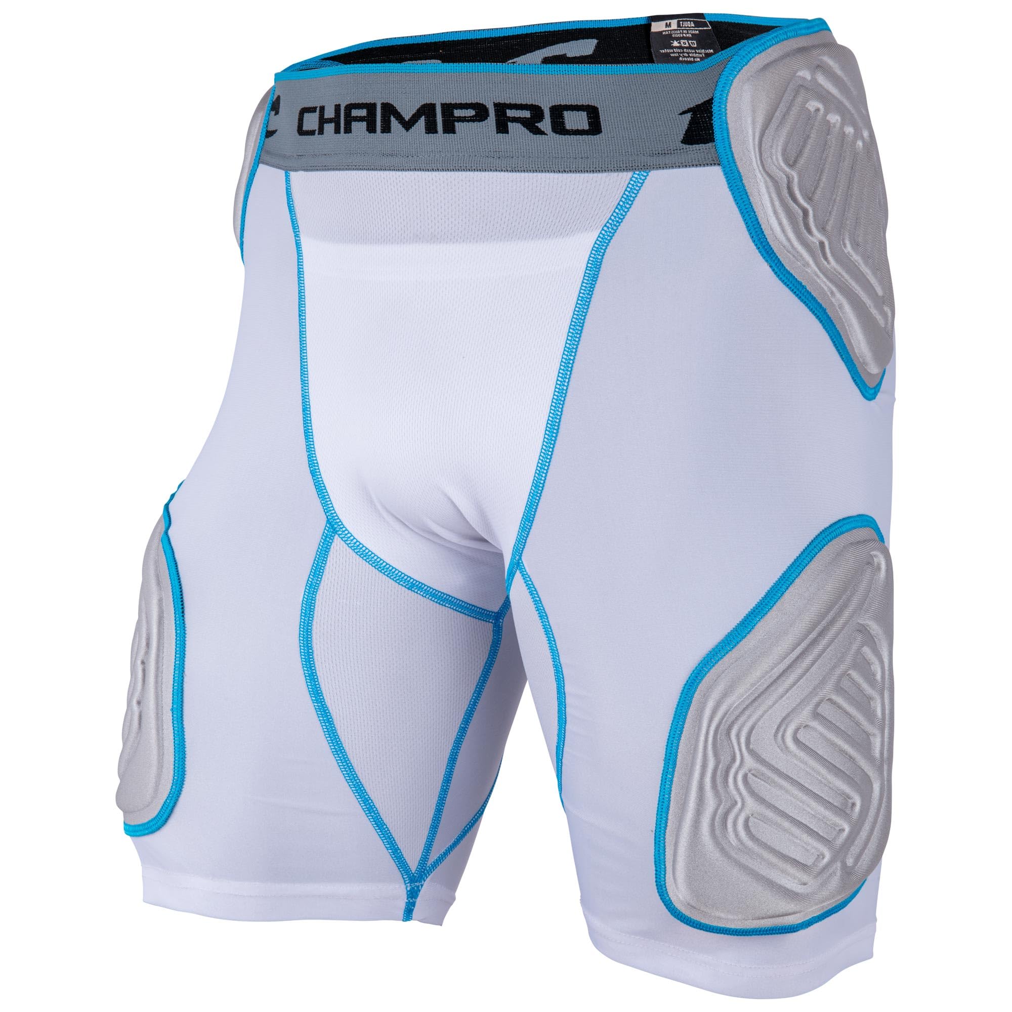 Champro Bull Rush 5-Pad Girdle , White , Grey Inset, Large