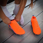 Santos Junior FG Mid Cut Soccer Shoes - Orange/Blue - Vizari Sports