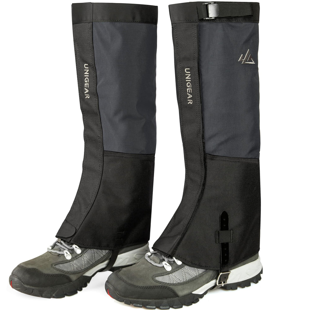 Unigear Snow Leg Gaiters For Men Women, Waterproof Boot Gaiters For Hiking Walking Climbing Hunting Skiing 1000D Fabric (Grey,La