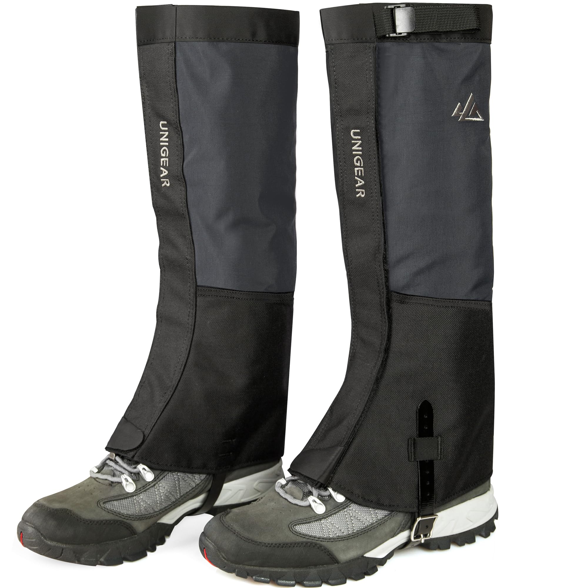 Unigear Snow Leg Gaiters For Men Women, Waterproof Boot Gaiters For Hiking Walking Climbing Hunting Skiing 1000D Fabric (Grey,La