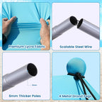 Beach Tent Sun Shelter - 10 X 10 Ft Beach Canopy Upf50+ Uv Protection With Sandbags, Poles, Grond Pegs And Anti-Wind Ropes For C