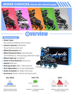 2PM SPORTS Vinal Inline Skates for Men with Light up Wheels Beginner Skates Fun Illuminating Outdoor Roller Skates for Kids and