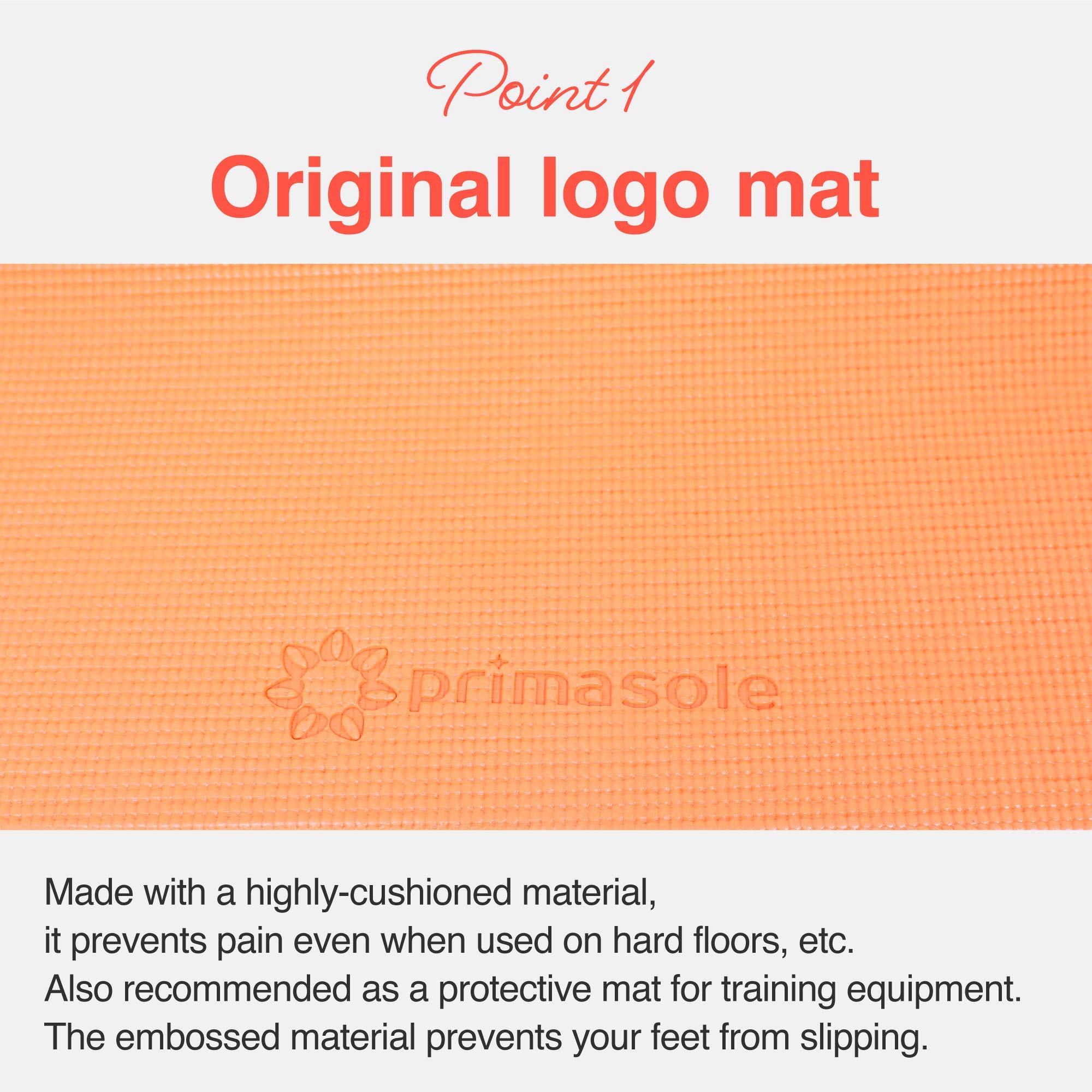 Primasole Yoga Mat With Carry Strap For Yoga Pilates Fitness And Floor Workout At Home And Gym 1/4 Thick(Coral Red Orenge Color)