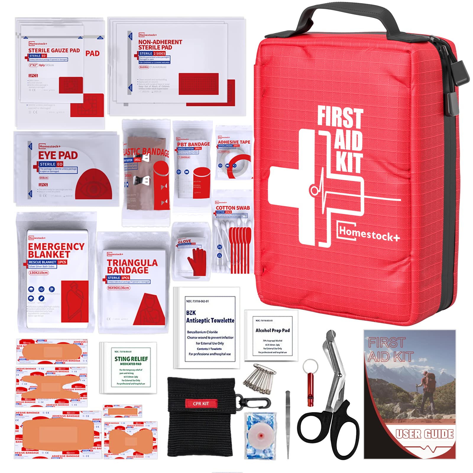 Small First Aid Kits,Travel First Aid Kit With Labelled Compartments Molle System Compact Medical Kit For Car, Hiking, Backpacki