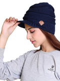 Gajraj Unisex Self Design Beanie Cap (Navy)