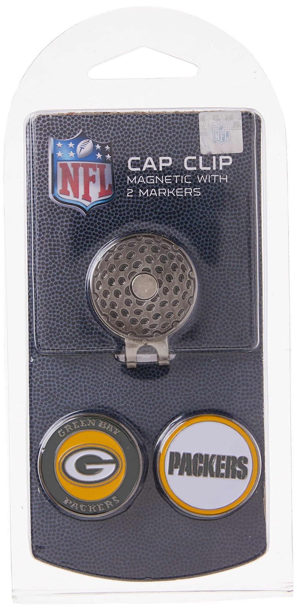 Team Golf Nfl Green Bay Packers Cap Clip With 2 Golf Ball Markers Golf Cap Clip With 2 Removable Double-Sided Enamel Magnetic Ba