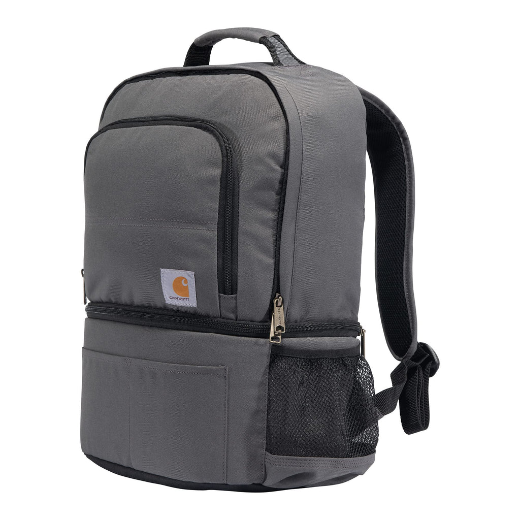 Carhartt Insulated 24 Can Two Compartment Cooler Backpack, Backpack With Fully-Insulated Cooler Base, Gray