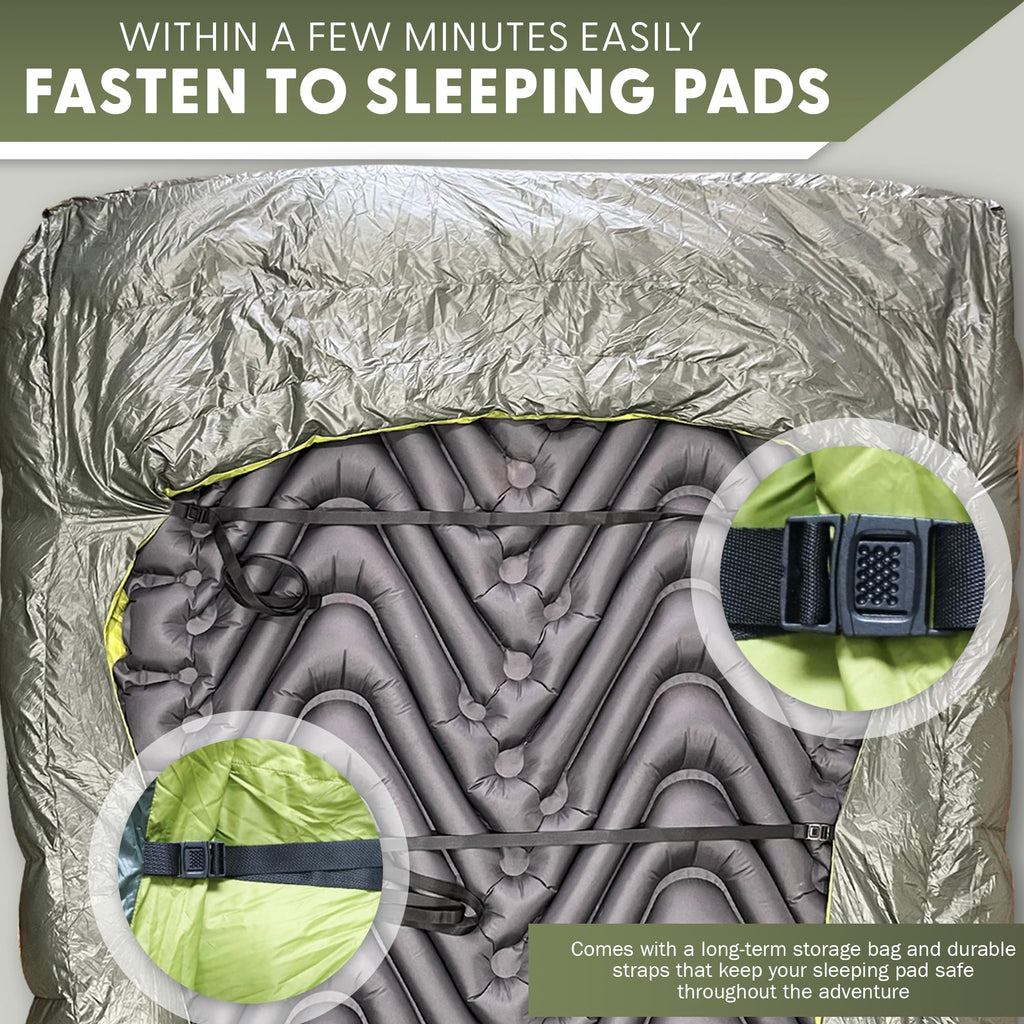Two-Person Double Wide Sleeping Bag Top Quilt - 850 Down Ultralight Camping Blanket - 3.3 Lbs, 30F Rated, Water-Resistant Backpa