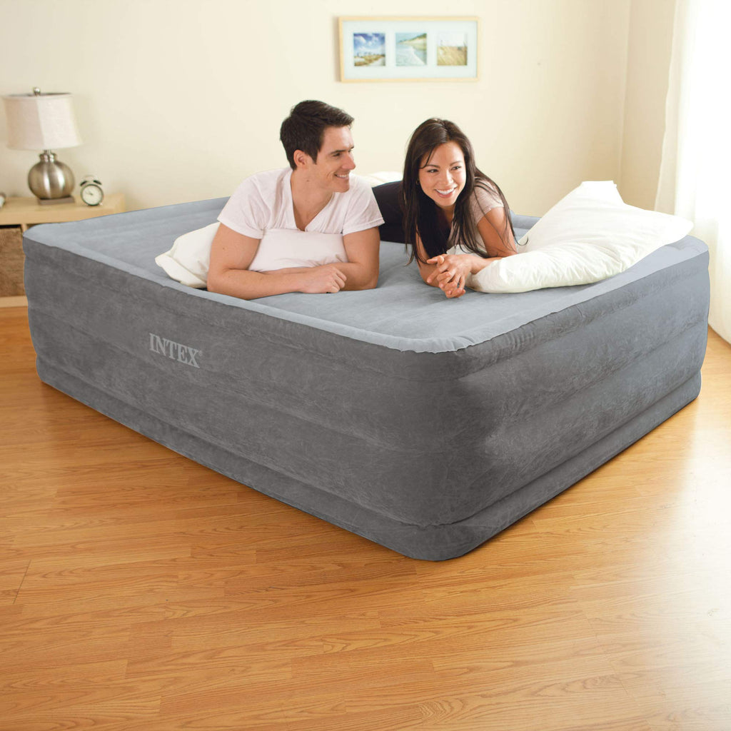 Intex Comfort Plush Elevated Dura-Beam Airbed With Internal Electric Pump, Bed Height 22'', Queen